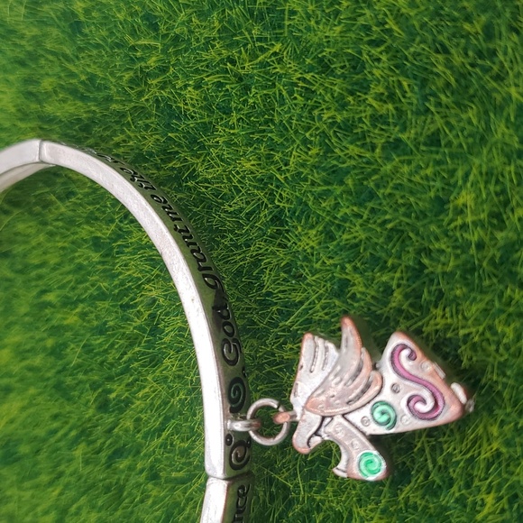 Silver Tone Angel Charm Bracelet God Grant Me The Sernity Prayer B3006 - Picture 3 of 4